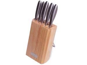 Купить Набор ножей 6 предметов нерж с полыми ручками, на деревянной подставке