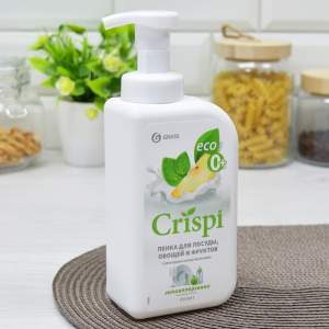 Купить Средство для мытья посуды пенка "Crispi" с соком груши и экстрактом базилика 500мл Grass