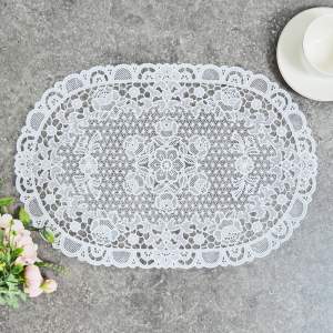 Салфетка 30*45см ПВХ 12шт овал, белая, 12-18-1011