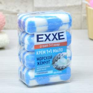 Купить Крем-мыло EXXE 1+1 "Морской жемчуг" 4шт*90г (синее)