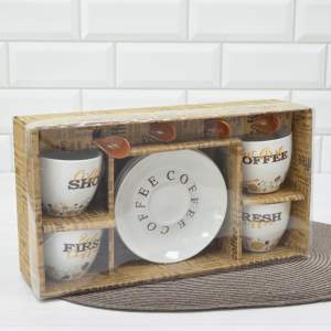 «Чайный набор 8 предметов 180мл с ложками на 4 персоны "Coffeёк"» - фото 2