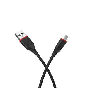 «Кабель для мобильных устройств USB - микро USB Borofone BX17 Enjoy, 1м, круглый, 2.0A, ПВХ, цвет чёр» - фото 1