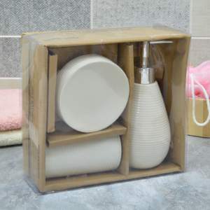 «Набор для ванной комнаты керамический 3 предмета "Сантана" белый» - фото 4