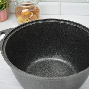 «Набор посуды (кастрюля 4л, сковорода 24см, съемная ручка, стеклянная крышка 24см) №18 Granit ultra» - фото 2