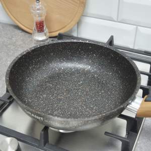 «Набор посуды (кастрюля 4л, сковорода 24см, съемная ручка, стеклянная крышка 24см) №18 Granit ultra» - фото 3