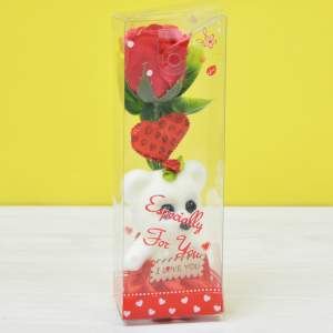 «Мыло "Роза с Мишкой" 20,5*6,5см в подарочной упаковке A-178» - фото 1