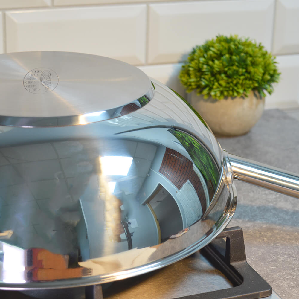 «Сковорода 34см ВОК "Общепит" б/кр, 6,9л h10,3см, индукция, ТРС 4,6мм» - фото 3