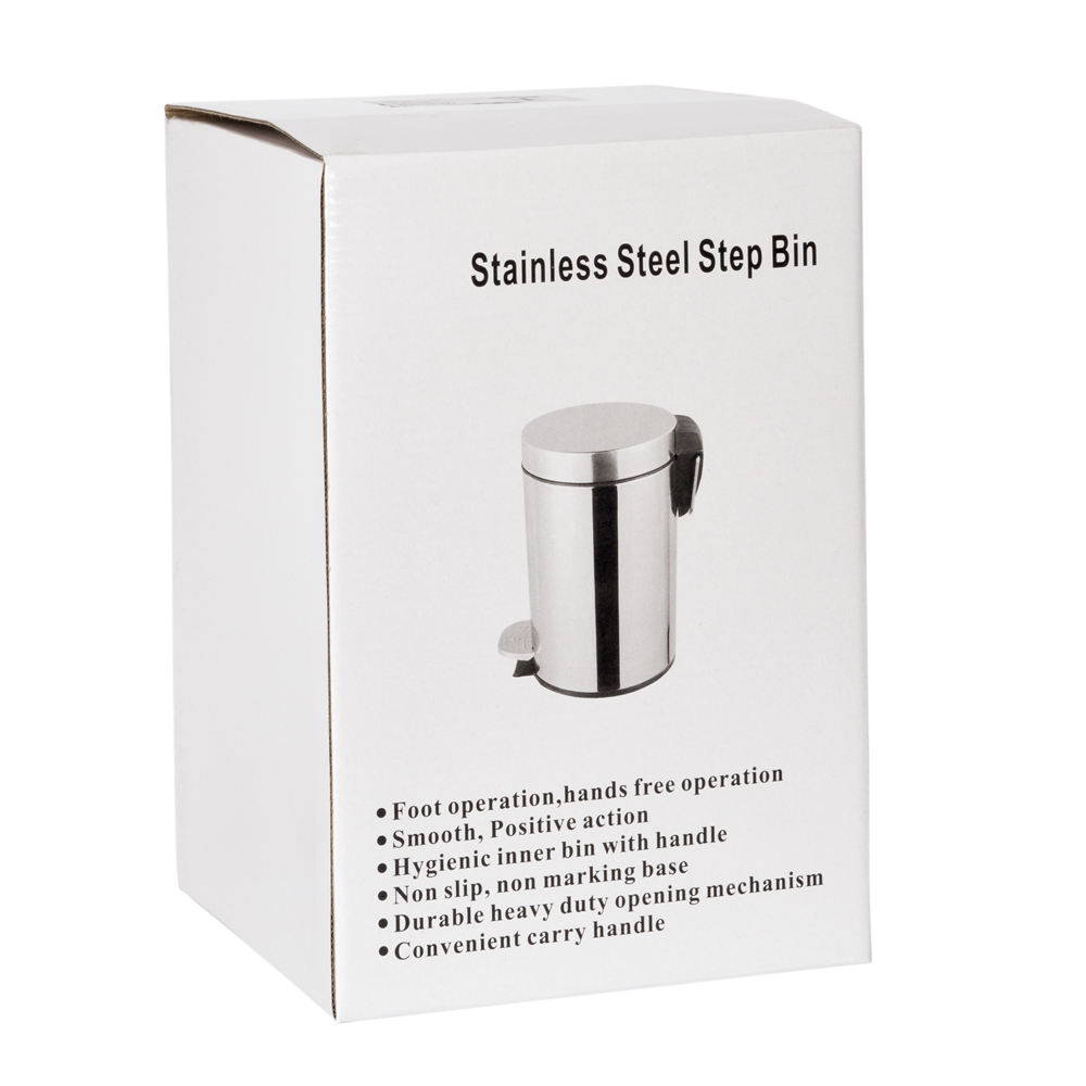 «Ведро для мусора 12л нерж с педалью, автомат» - фото 2