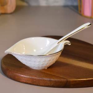 Икорница 11см с ложкой "Снежная королева"